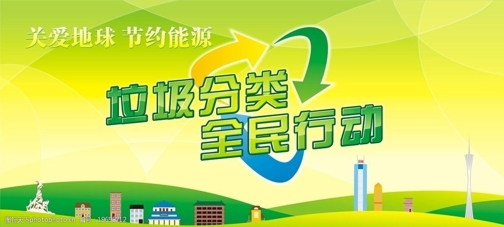 垃圾分类公益宣传画面图片