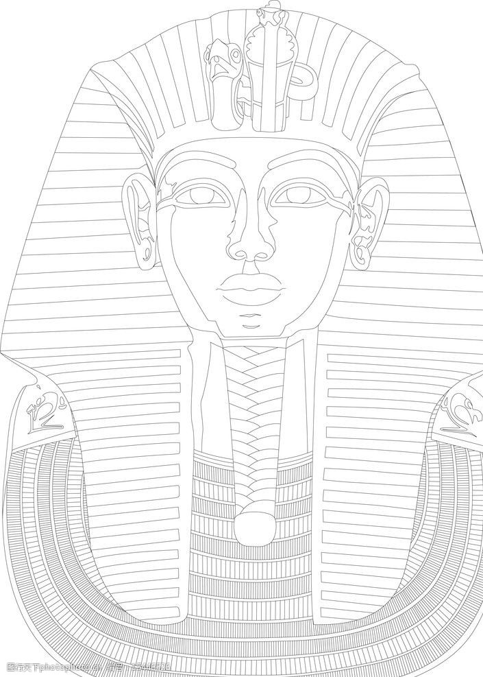 古埃及法老矢量头像图片