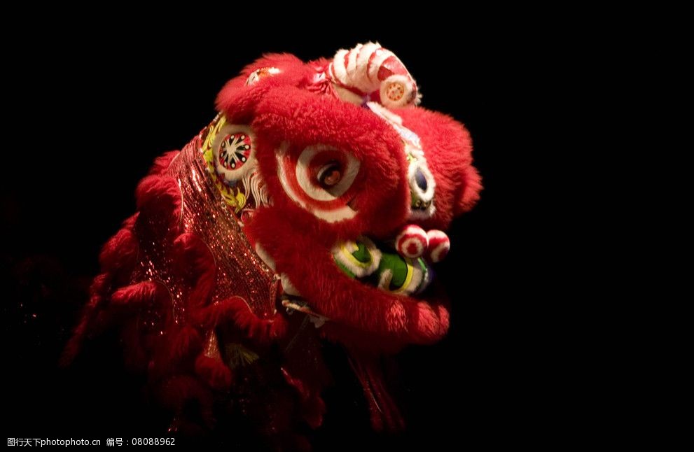 舞狮南狮中国传统文化表演艺术瑰宝节庆华人狮子liondance特写红图片