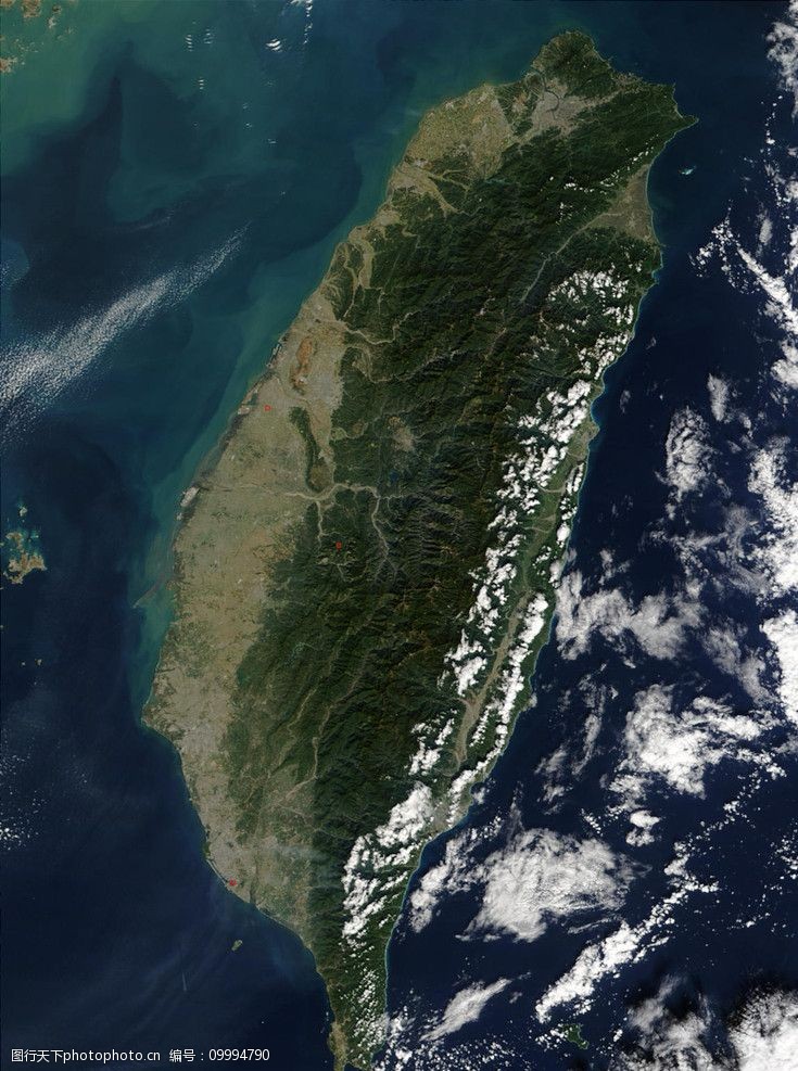 台湾岛卫星图图片