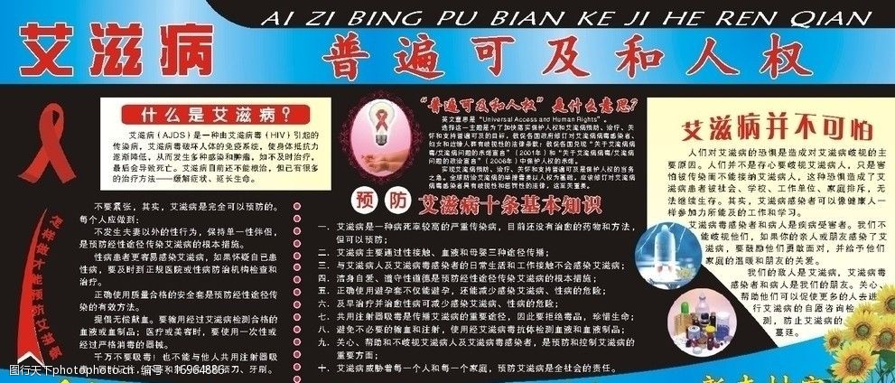 2009年艾滋病黑板报宣传图片