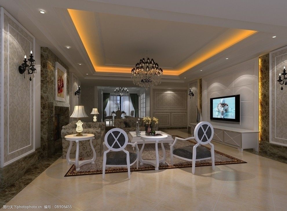 3d客厅设计3d设计室内模型图片