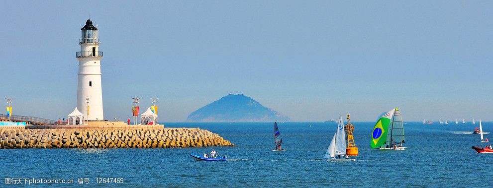 关键词:海上风景 海上风光 风景 塔 青岛 帆船 大海 自然风景 自然