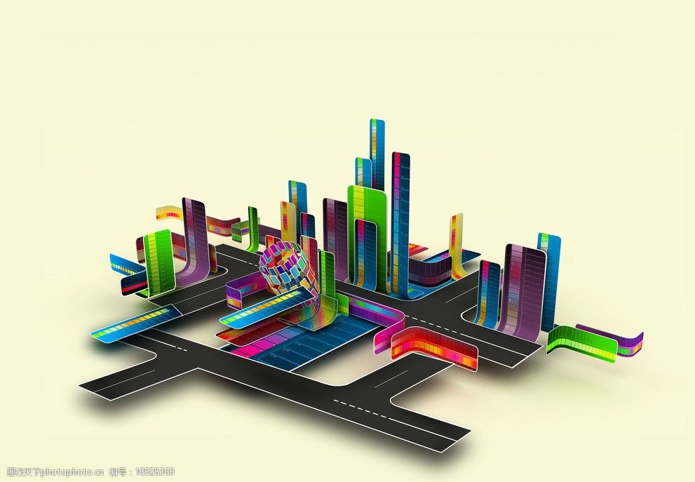 psd分层虚拟建筑图片