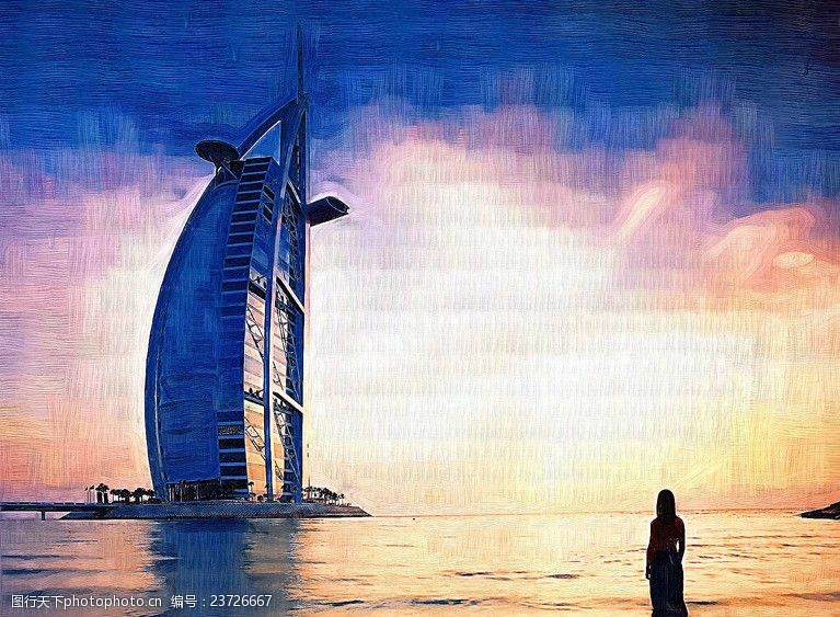 油画设计风景油画迪拜油画设计