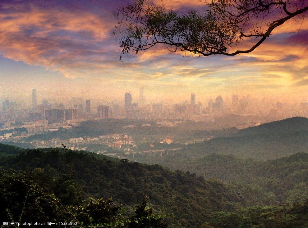 白云晚望白云山风景风景国内风景广州风光山广州城市图片