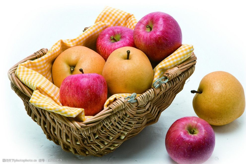 水果篮(苹果和梨)图片