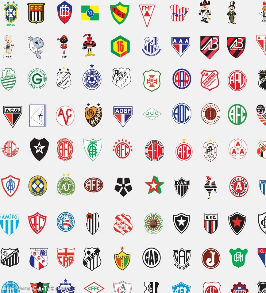 全球2487个足球俱乐部球队标志(巴西1)图片