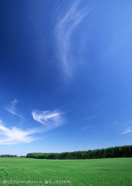 天空大地蓝天白云草地