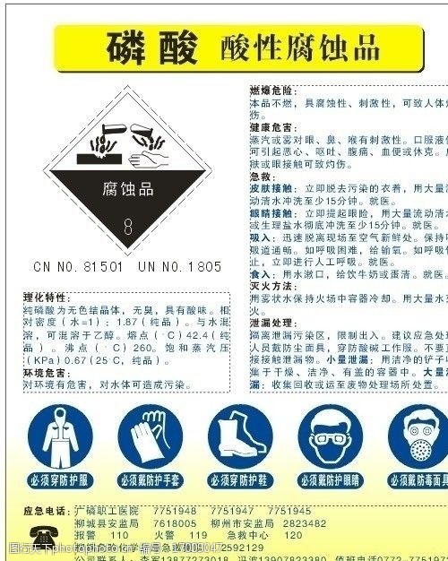 硫酸安全标识性质介绍与急救措施图片