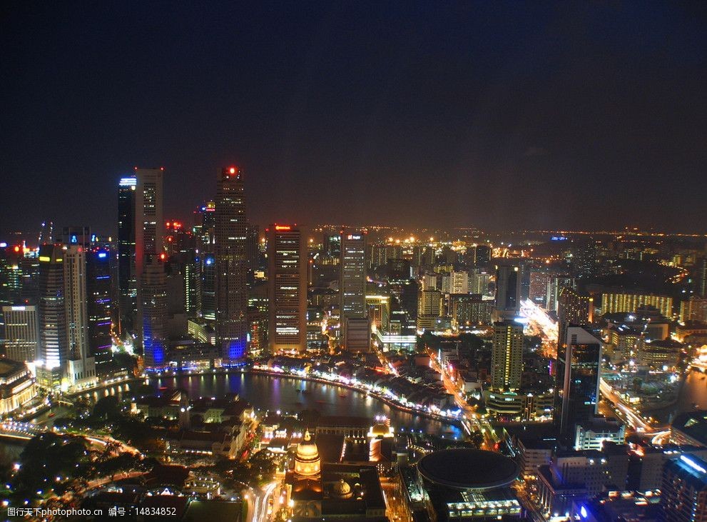 新加坡美妙夜色 夜景 都市 新加坡 高楼 灯光 河流 桥 繁华 热带 国外