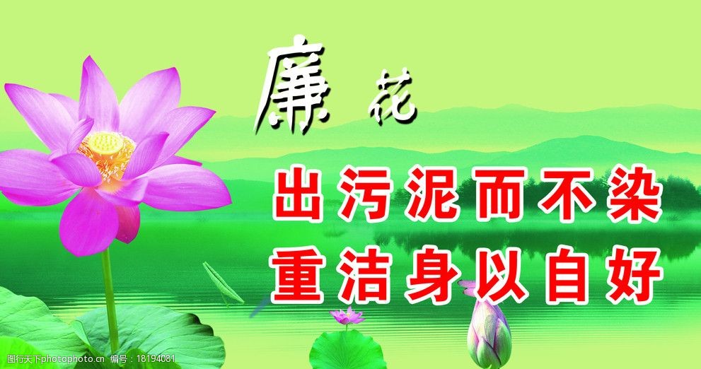 廉政廉花廉洁图片