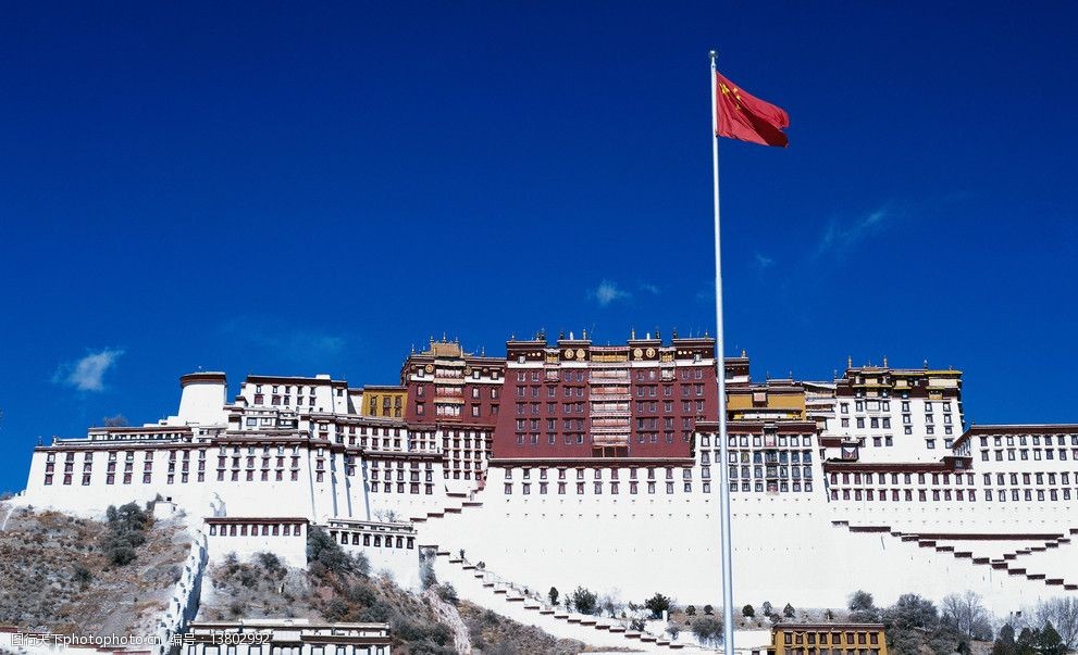 关键词:布达拉宫 西藏 广场 国旗 旅游摄影 自然风景 摄影图库 国内