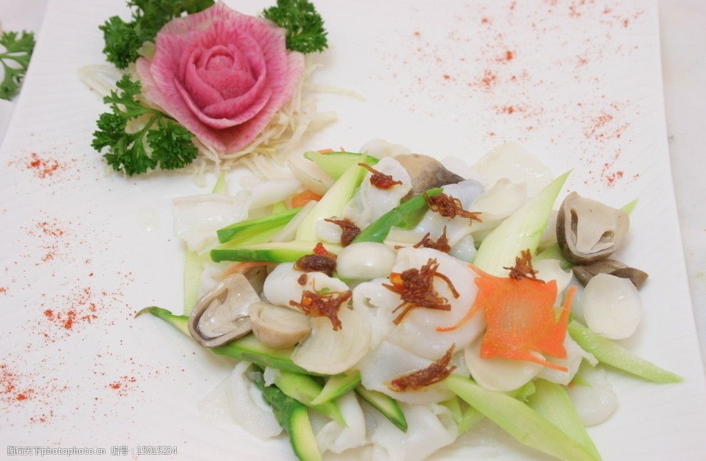 xo酱芦笋百合目鱼花图片