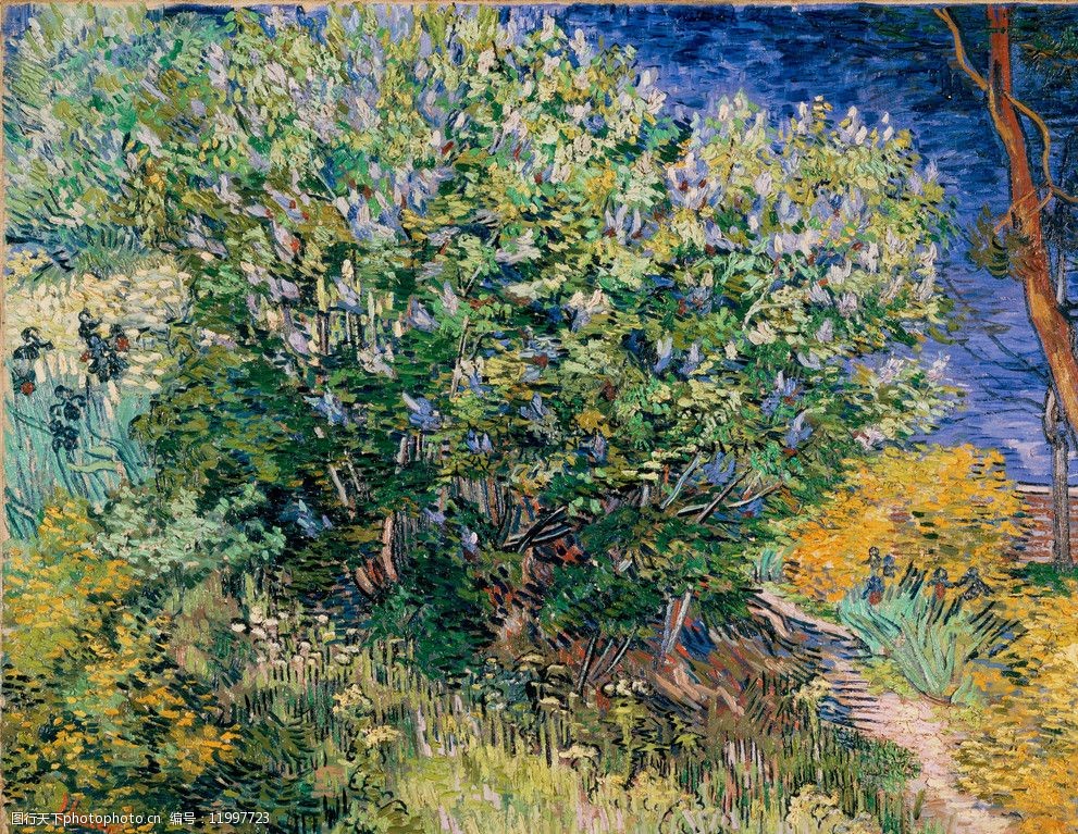 关键词:紫丁香树丛 lilac bush 圣彼得堡国家博物馆 馆藏 梵高画集