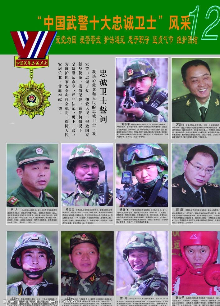 中国武警十大忠诚卫士图片