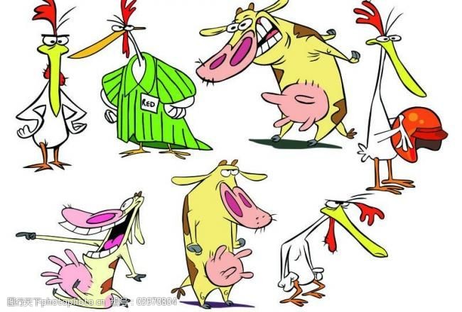 卡通动画牛鸡cowchicken图片