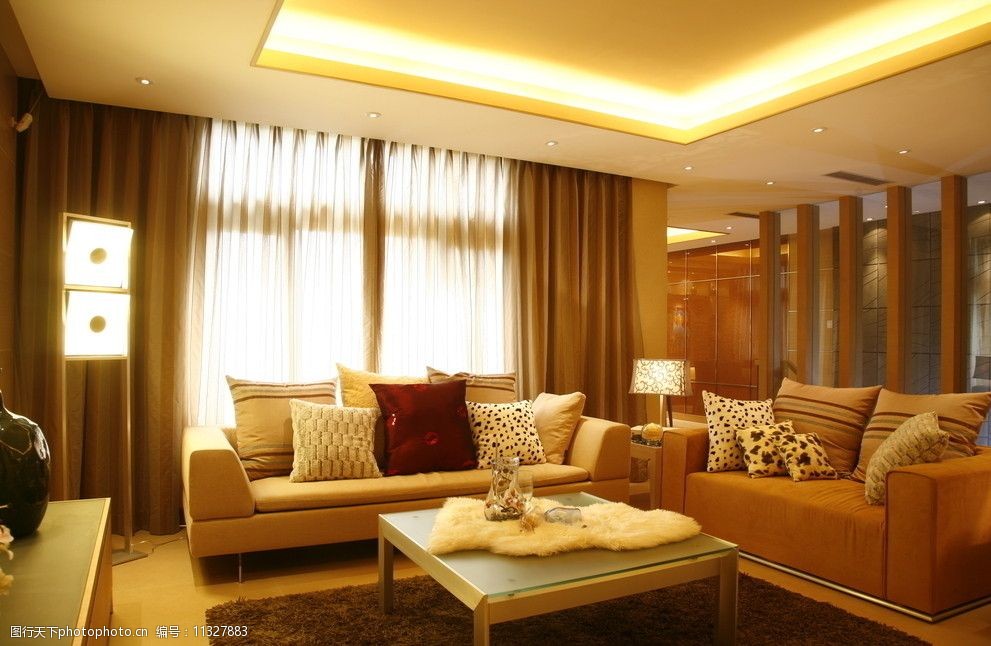 欧式豪华客厅一角高清摄影图片