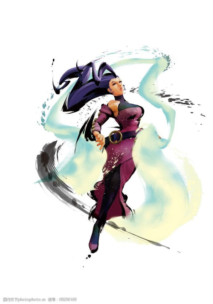 动漫卡通 动漫人物 关键词:街头霸王4 角色设定原图 rose 街霸4 女