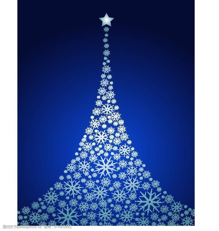星星降落雪花圣诞树图片
