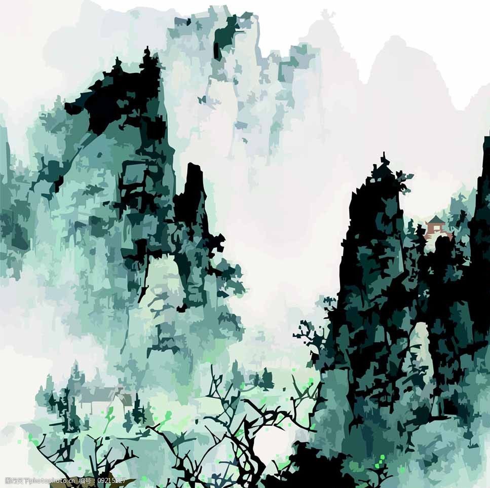 矢量山水画图片