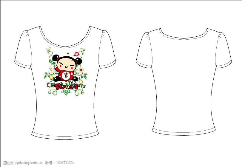 tshirtt恤印花可爱服装卡通中国娃娃图片