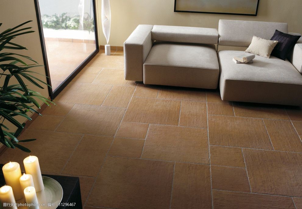 现代简约风格客厅瓷砖铺贴图图片