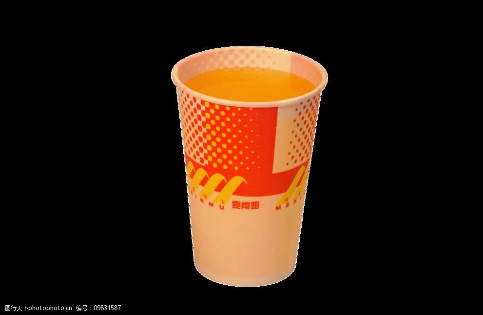 全套西式快餐食品图热饮橙汁图片