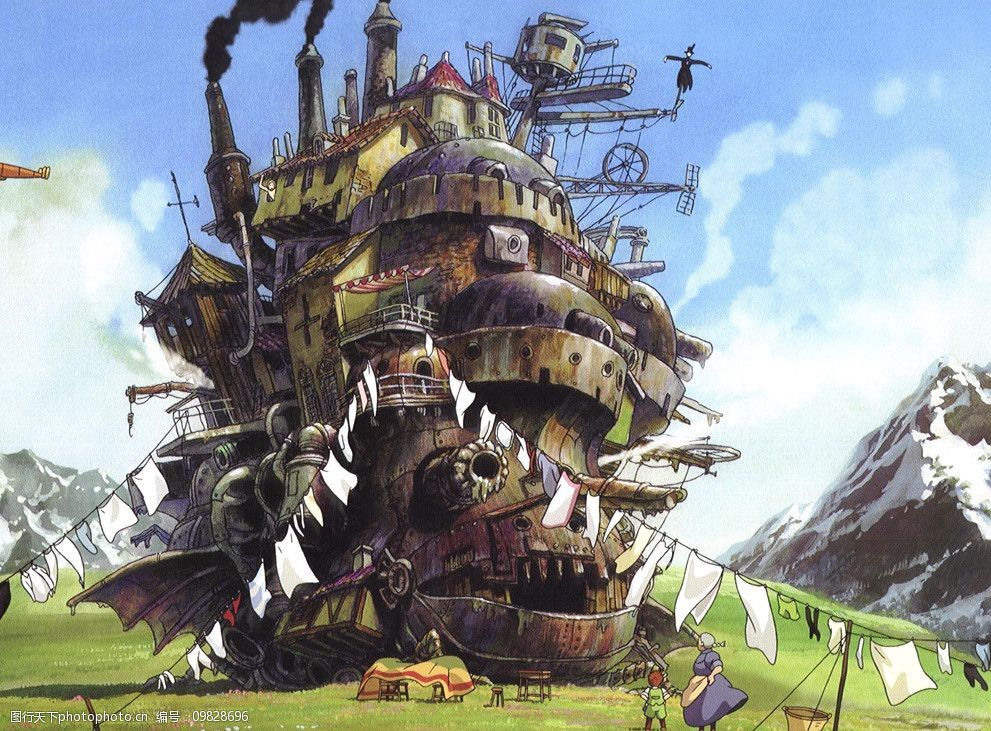 关键词:哈尔的移动城堡 风景漫画 动漫动画 设计 100dpi jpg