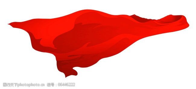 红色飘动的布分层素材