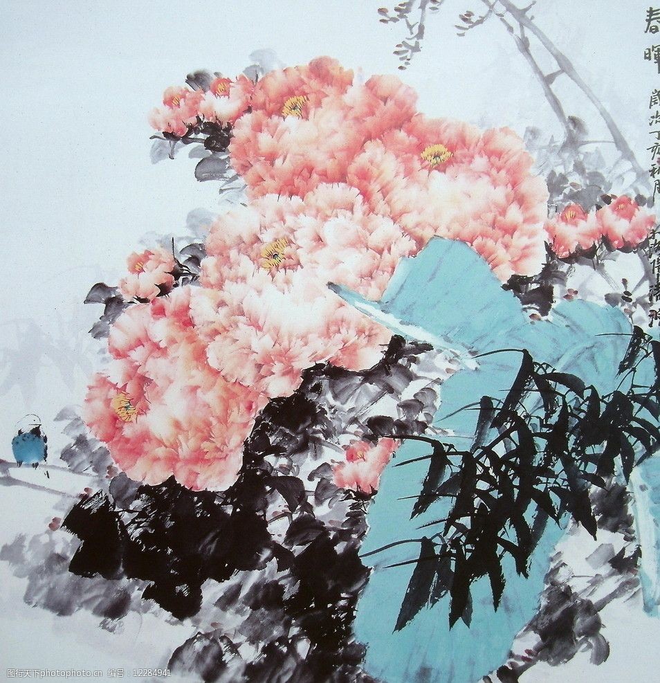 国画牡丹 写意画 红牡丹 高清晰图片 名家作品 国画大师 国画精品