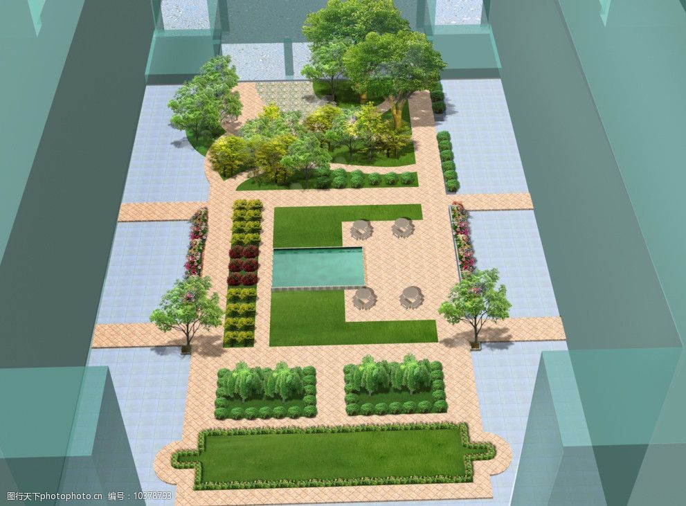 教学楼中庭景观设计图片