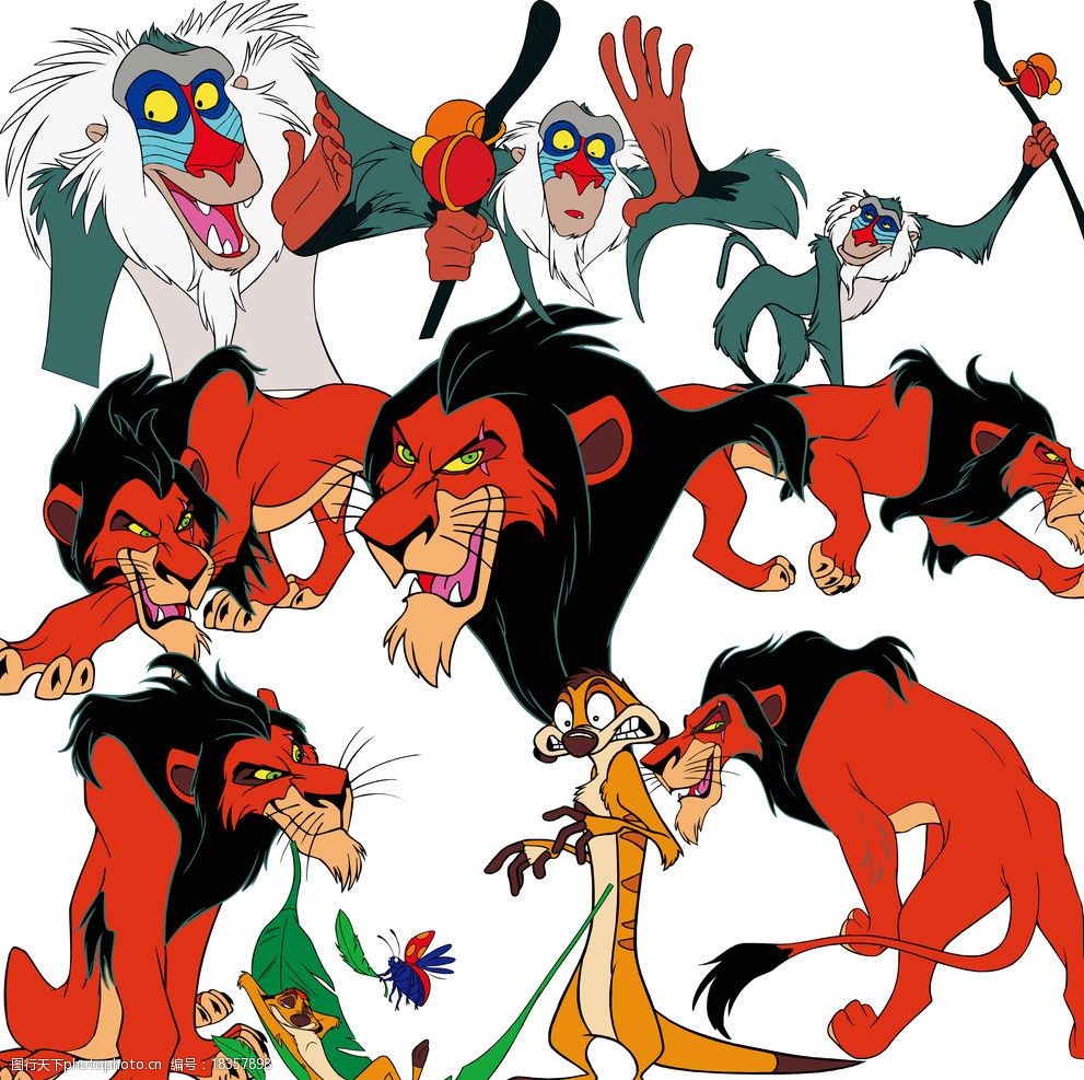 关键词:国外 经典 卡通 动物 夸张 搞怪 psd分层素材 源文件 300dpi