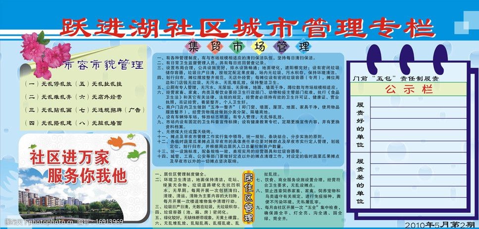 关键词:城市管理专栏 市容市貌管理 公示栏 集贸市场管理 展板模板