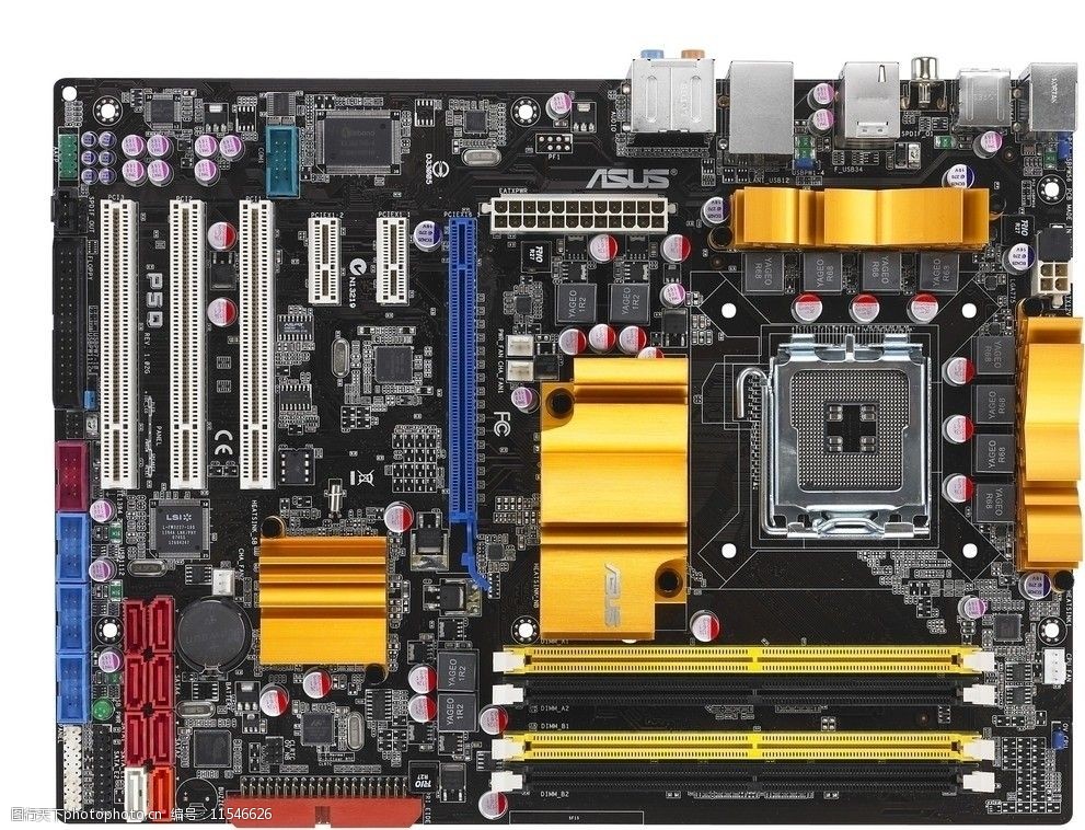 华硕p5q电脑主板图片