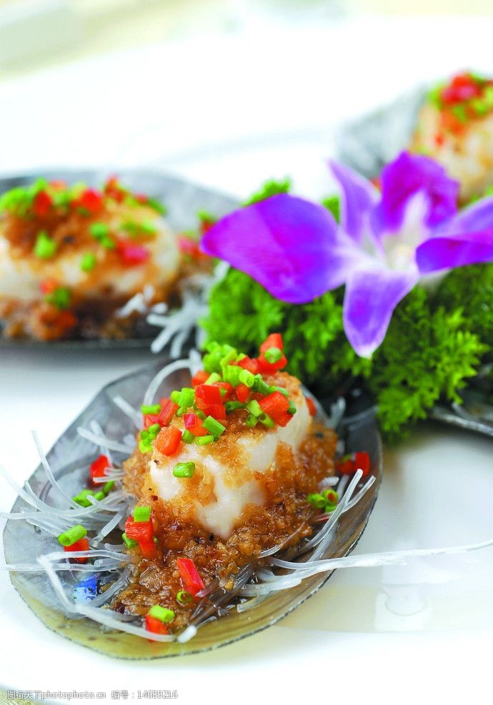 蒜茸银丝蒸带子图片