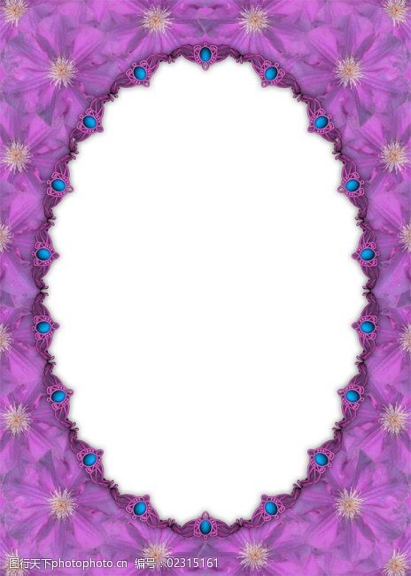 紫色花朵相框相册照片模板