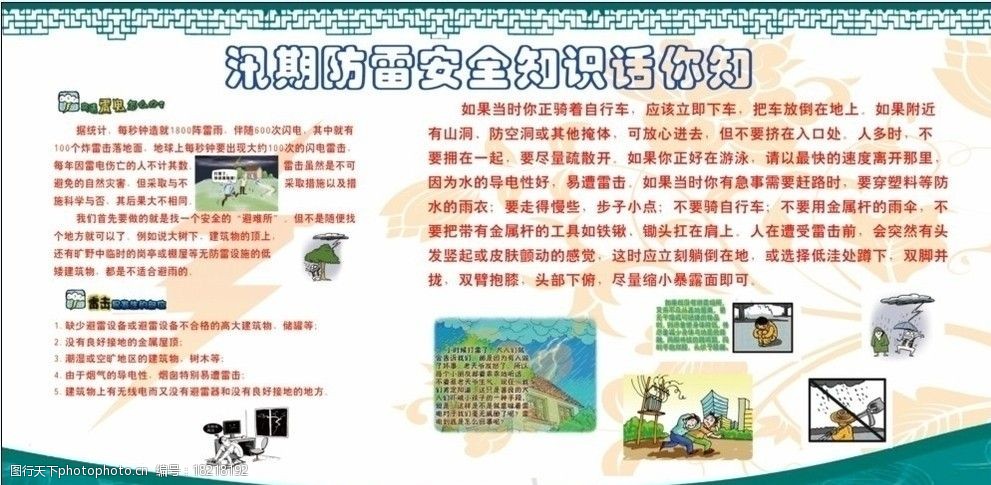 学校汛期防雷安全宣传栏图片