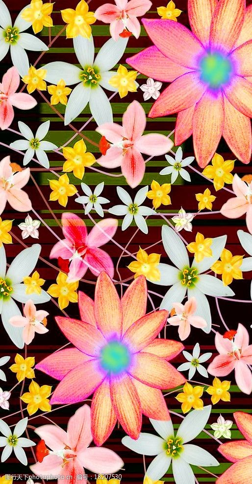 背景素标材碎花花图片