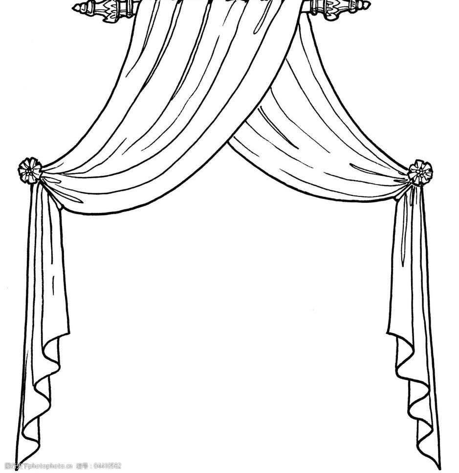 窗帘手绘图图片