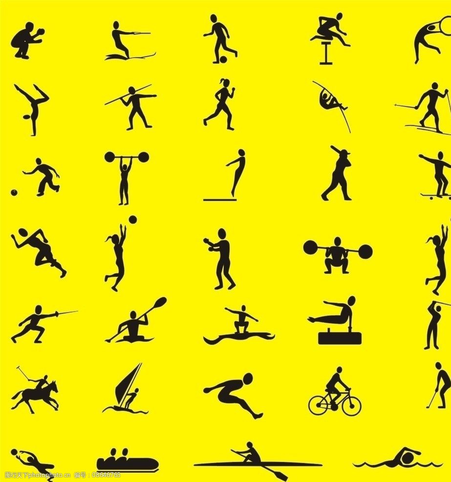 体育运动姿势简图图片