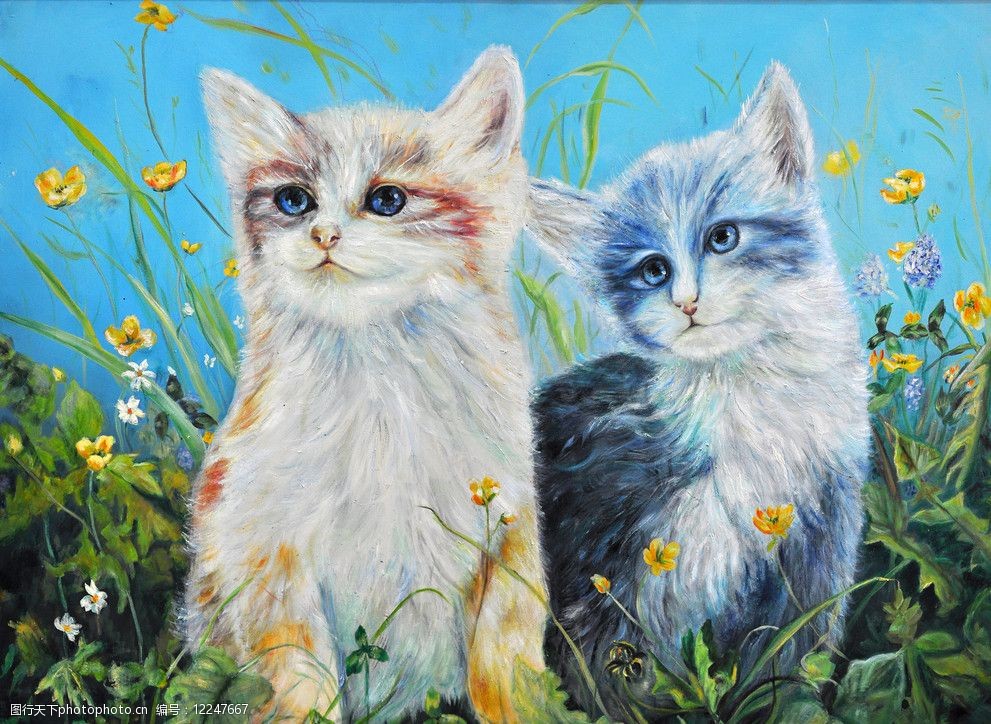 油画抽象装饰画高清动物图片