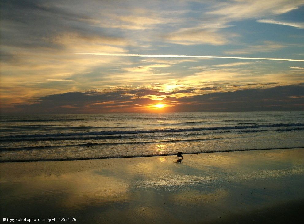 海邊夕陽美景圖片