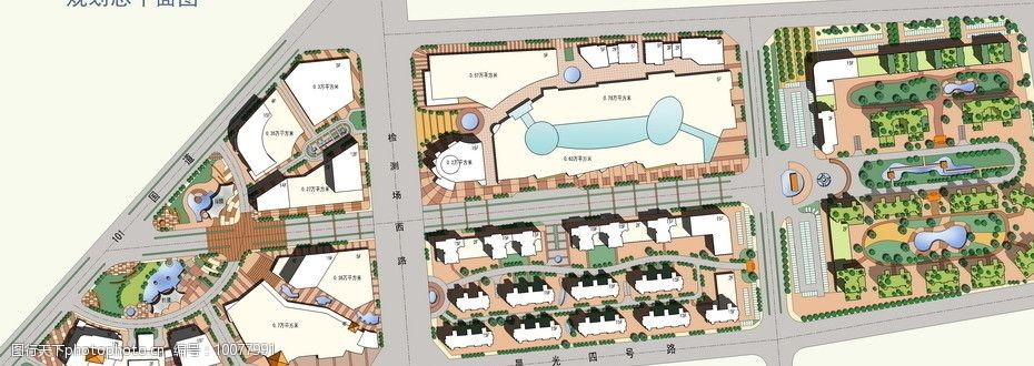 關鍵詞:大型商住項目規劃總平面 商業 住宅 商住 規劃 總平面 建築