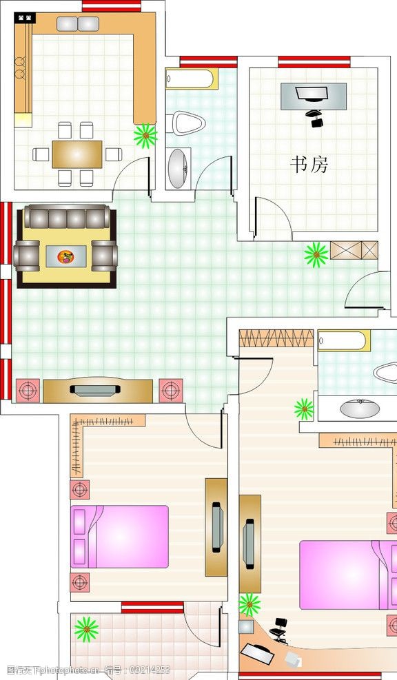 关键词:家装平面图 室内设计 家装      现代 宽敞 室内模型 设计模型