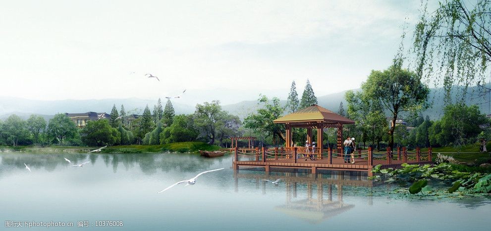 水景园林效果图图片