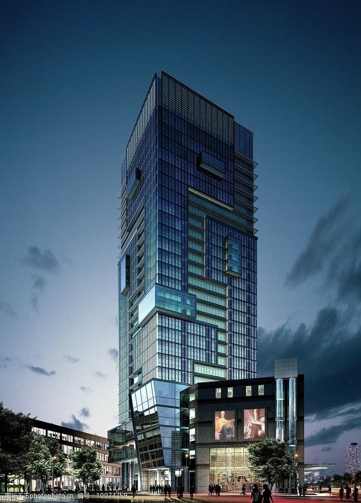 建筑夜景效果图图片