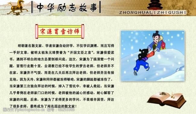 中华励志故事宋濂冒雪访师图片