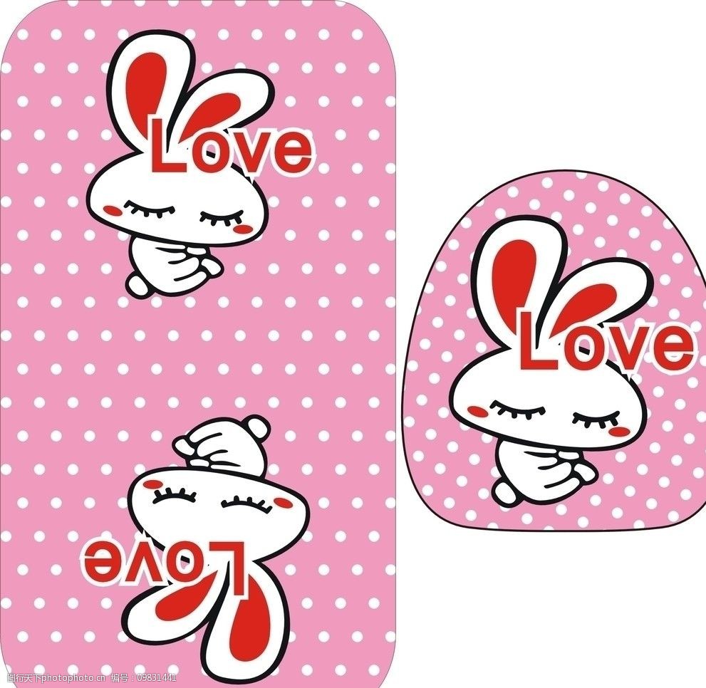 关键词:爱心兔 韩国卡通 可爱 love 圆点背景 可爱卡通 野生动物 生物