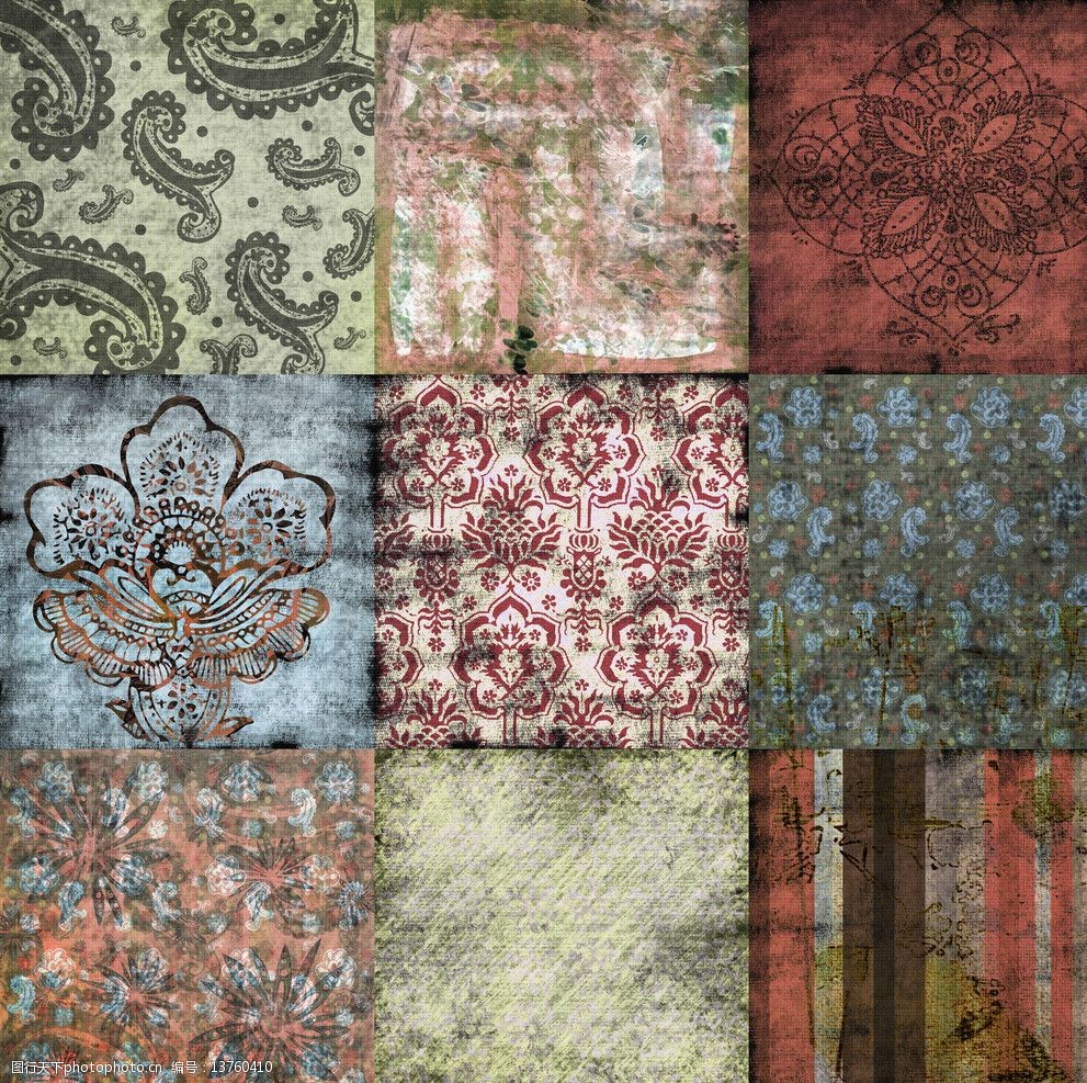 怀旧复古花纹背景图片